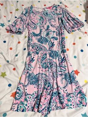 Lilly Pulitzer Pink Teal Paisley Romper